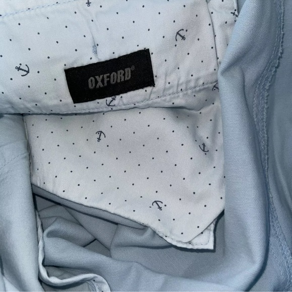 Oxford Men's Chambray Blue Henry Chino Shorts NWT $129 32 Cotton New - Picture 7 of 8